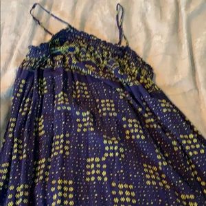 Navy and yellow casual maxi dress